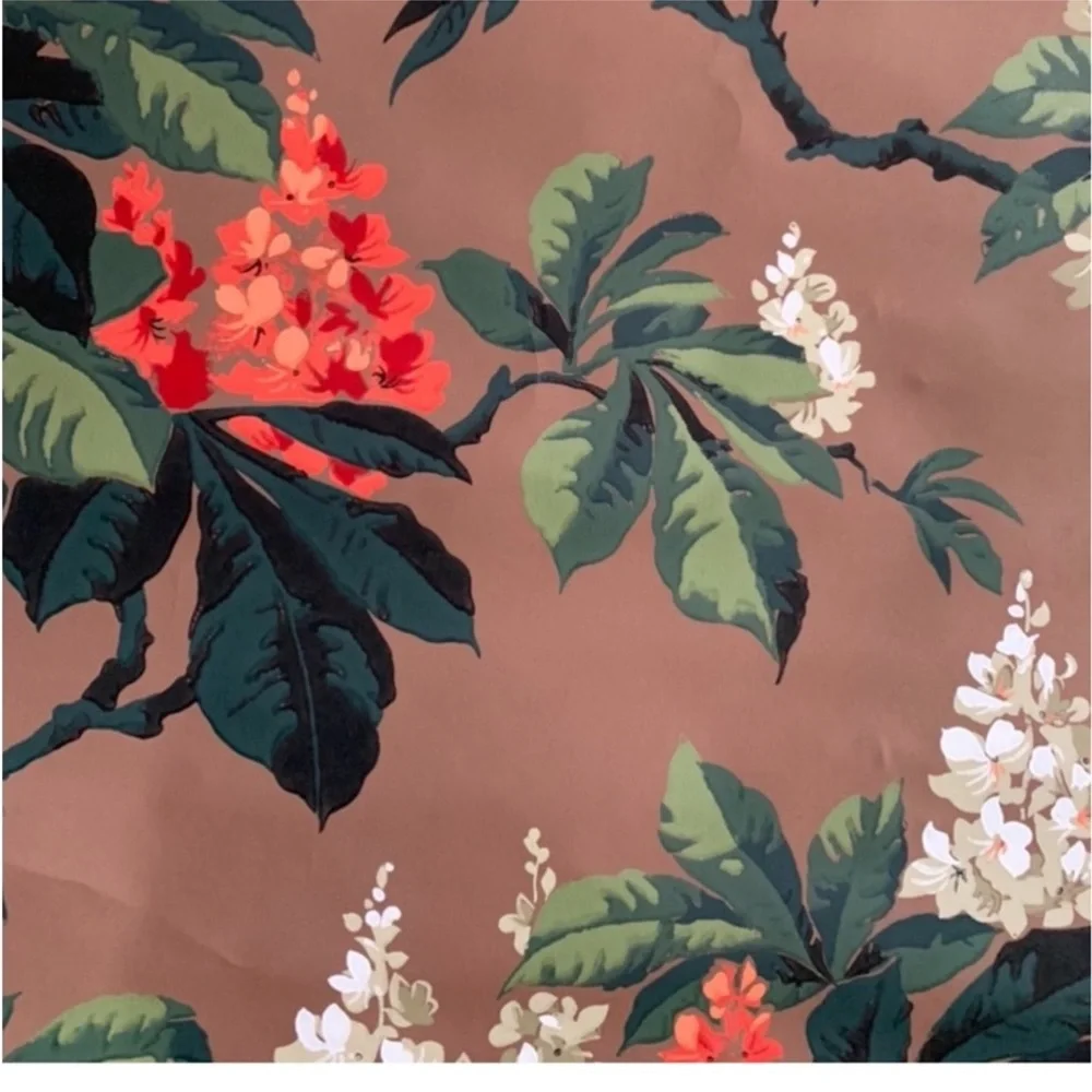 Vintage 30s Botanical Horse Chestnut Floral Wallpaper Made in England